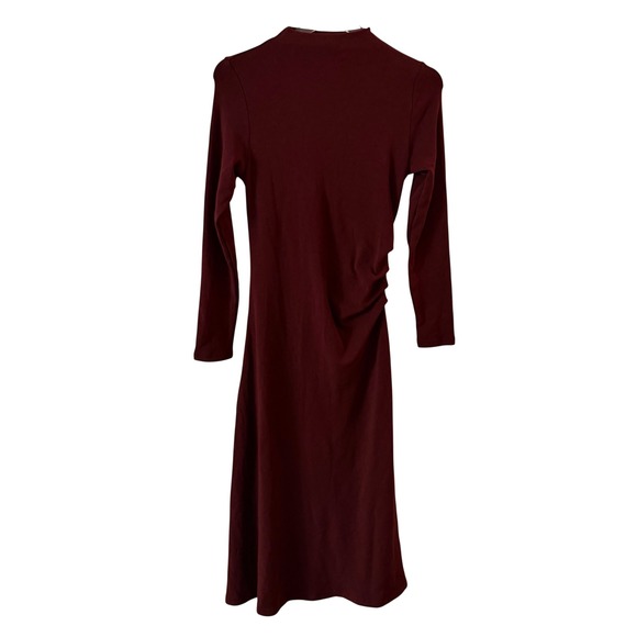 OGL ProWarm Mock Neck Side Tucks Long Sleeve Midi Dress Ruby Size Medium NWT - Picture 8 of 11
